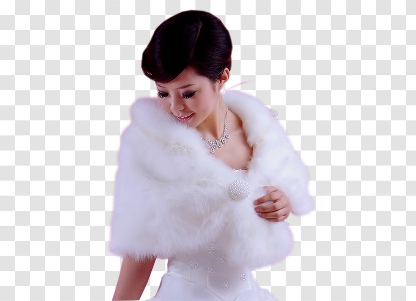 Fur Clothing Shrug Fake Bride - Watercolor Transparent PNG