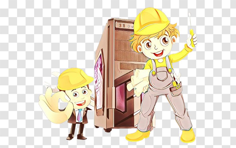 Cartoon Animated Construction Worker Animation Toy - Action Figure Fictional Character Transparent PNG