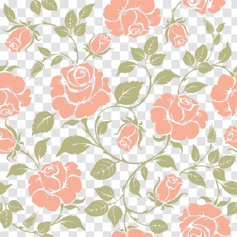 Rose Drawing Royalty-free Illustration - Royaltyfree - Hand Painted Pink Flowers Leaves Transparent PNG