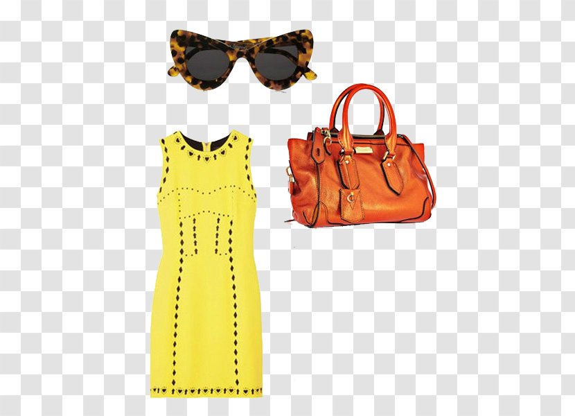 Fashion Clothing Autumn Dress Handbag - Glasses - Bright Yellow Summer With FIG. Transparent PNG