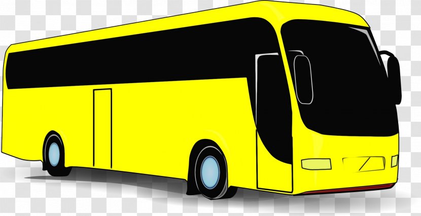 Watercolor Party - Intercity Bus Service - Commercial Vehicle Model Car Transparent PNG