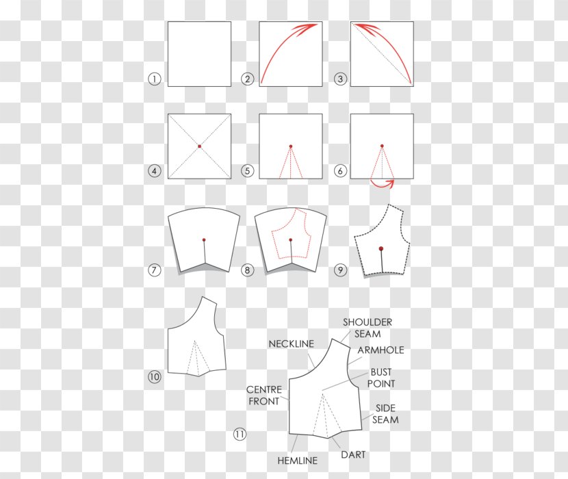 Paper Dart Fashion Design Sewing Pattern - Symmetry - Making Transparent PNG
