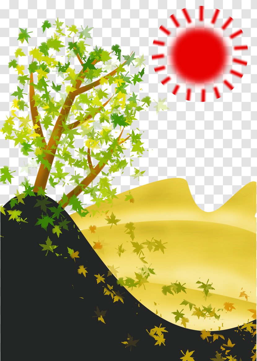 Sunrise Sunset Euclidean Vector Illustration - Green Transparent PNG