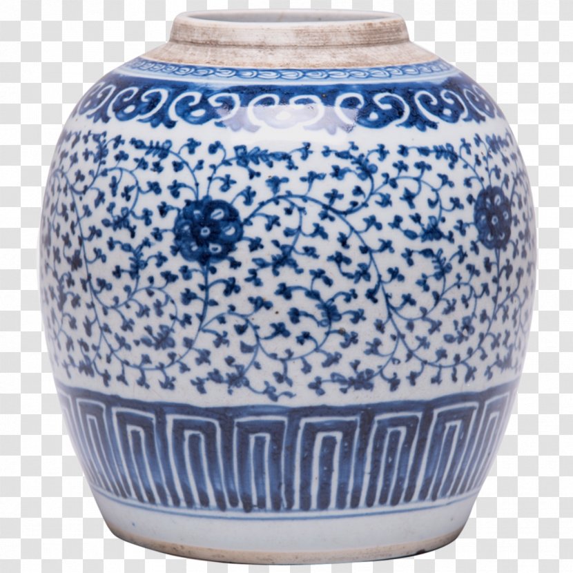 Blue And White Pottery Ceramic Cobalt Vase - The Porcelain Transparent PNG