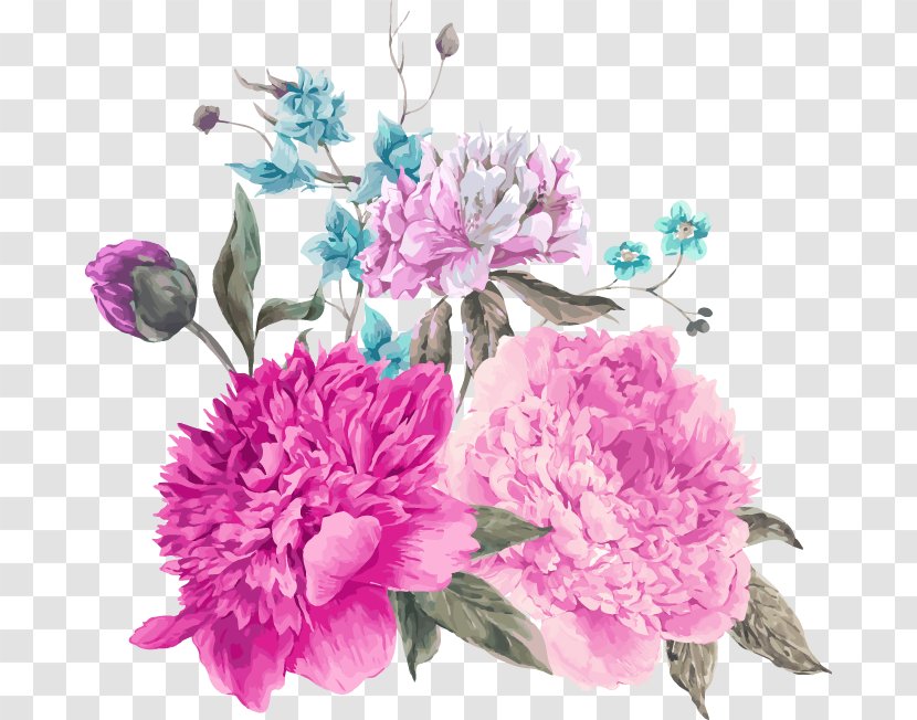 Flower Stock Photography Stock.xchng Royalty-free - Hand-painted Pink Peony Pattern Transparent PNG