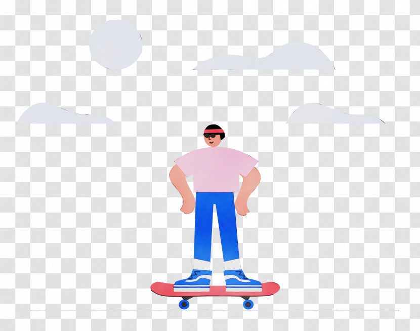 Physical Fitness Cartoon Skateboarding Text Male Transparent PNG