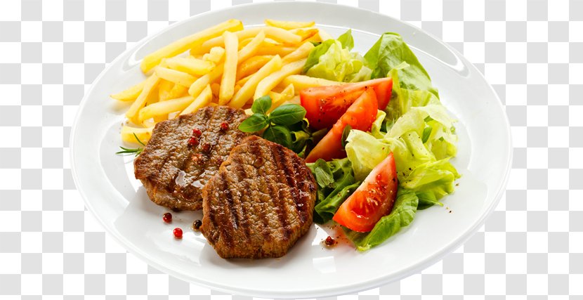 Cafe French Fries Hamburger Restaurant High-definition Television - Prato Comida Transparent PNG