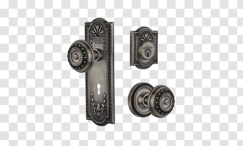 Door Handle Mortise Lock Knauf Latch - Pewter - Silver Transparent PNG