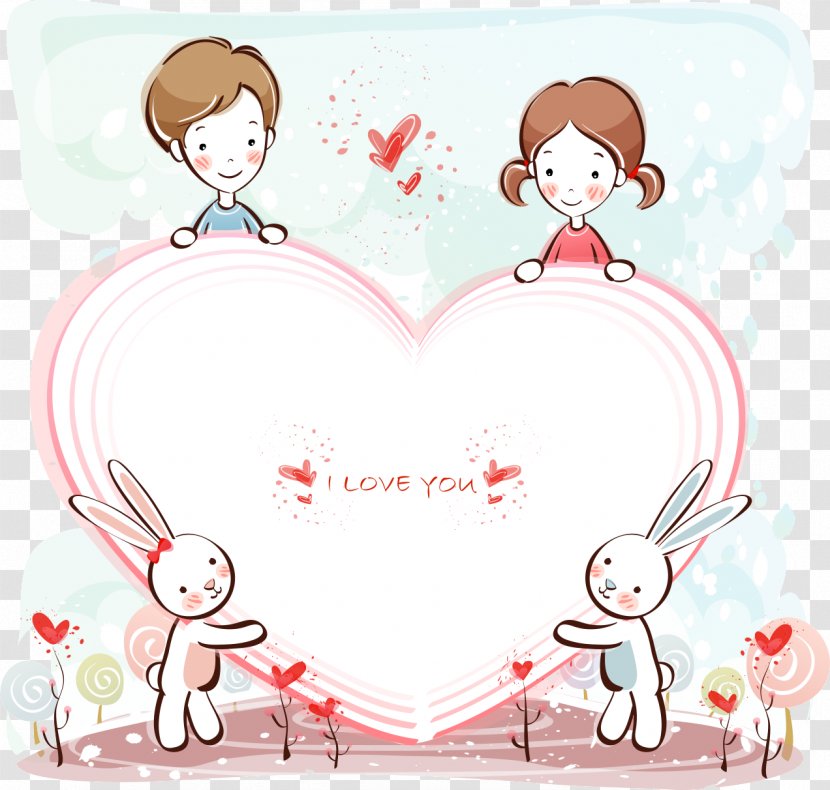 Love Letter Cartoon Illustration Image - Watercolor - Valentines Day Transparent PNG
