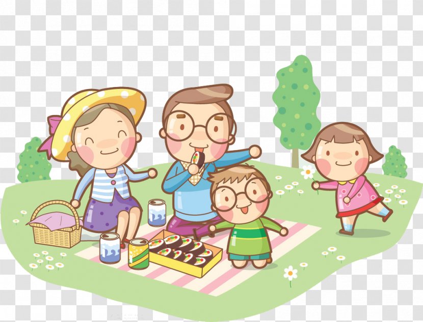 Family Poster Illustration - Animation - Warm Transparent PNG