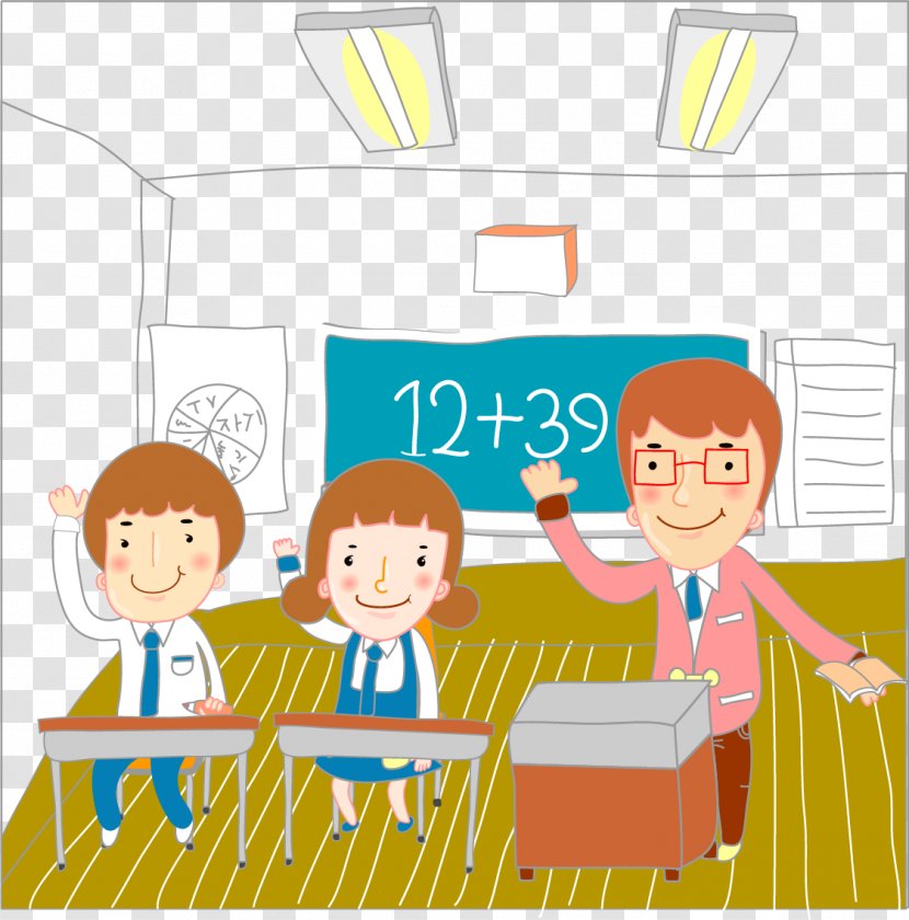 Student Teacher Classroom Illustration - Area - Teachers Vector Material Transparent PNG