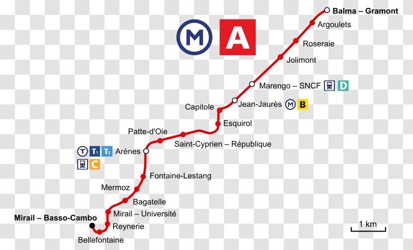 Toulouse Metro Line B Rapid Transit Balma – Gramont Basso Cambo - Map Transparent PNG