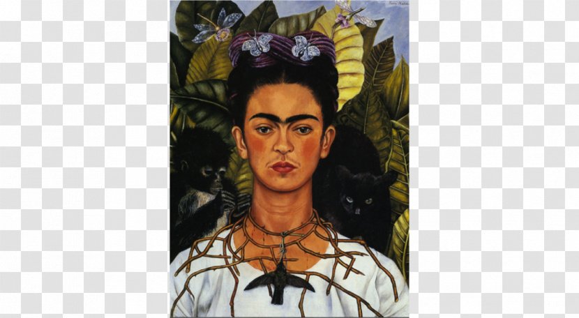 Self-Portrait With Thorn Necklace And Hummingbird Frida Kahlo Museum Painting - Poster - FRIDA Transparent PNG