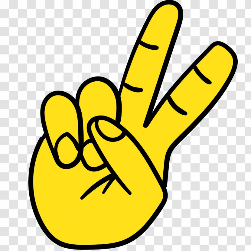 Gesture V Sign Clip Art - Finger - CARTOON HAND Transparent PNG