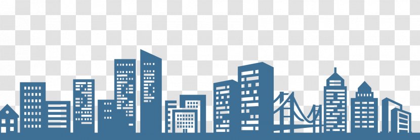 Silhouette Architecture Illustration - Blue Silhouettes Of Buildings Transparent PNG