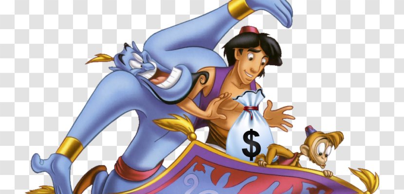 Aladdin Genie Princess Jasmine Iago Abu - Silhouette - Disney Transparent PNG