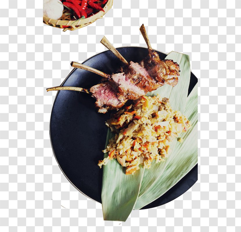 Pilaf Yakitori Satay Kebab Lamb And Mutton - Meat Chop - Duck Skeleton Rice Transparent PNG