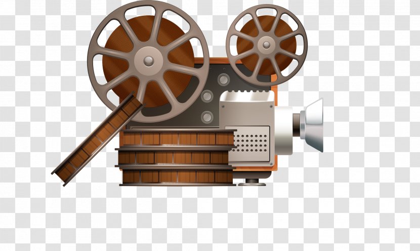 Movie Projector Reel Film - Camera - Vector Painted Retro Transparent PNG