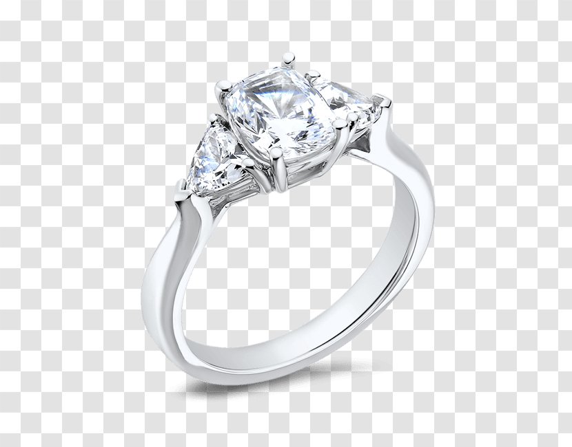 Wedding Ring Jewellery JPEG Luminar - Silver - Trillion Diamond Settings Transparent PNG