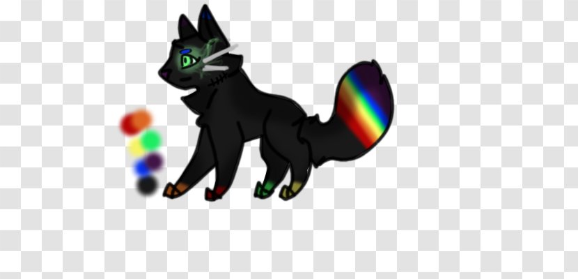 Whiskers Kitten Black Cat Horse - Vertebrate - Rainbow Night Transparent PNG