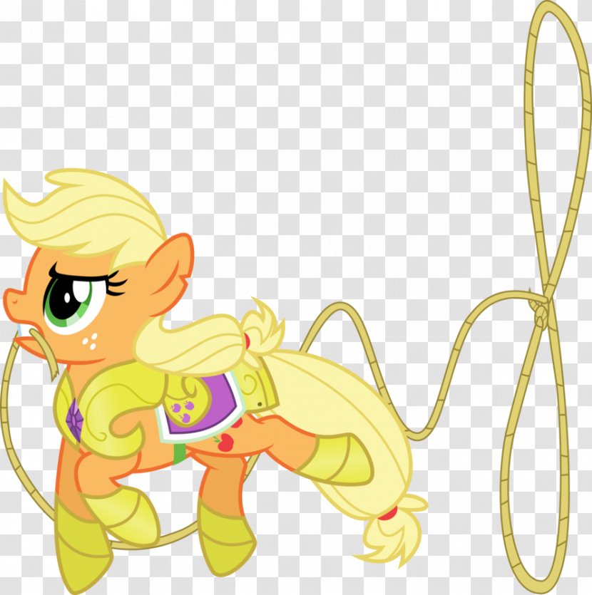 Applejack Pony Princess Celestia Luna Fluttershy - Mammal - Lasso Transparent PNG