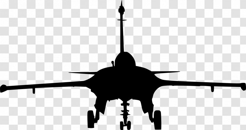 Fighter Aircraft Airplane Military Drawing - Black And White - Plane Transparent PNG