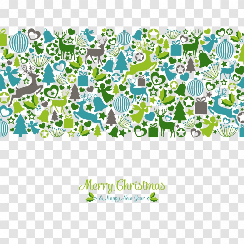 Paper Christmas Euclidean Vector - Digital - Green Shading Pattern Greeting Card Transparent PNG