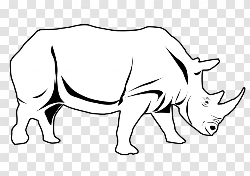 White Rhinoceros Black And Clip Art - Monochrome - Clipart Transparent PNG