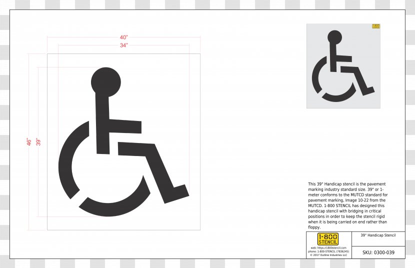 Disabled Parking Permit Stencil Disability Car Park - Text Transparent PNG