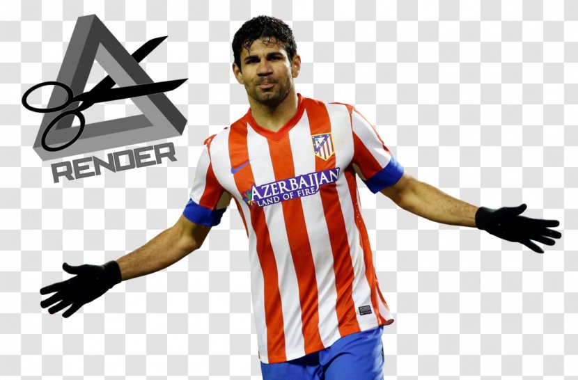 Atlético Madrid Jersey Football Player Rendering - Diego Costa Transparent PNG