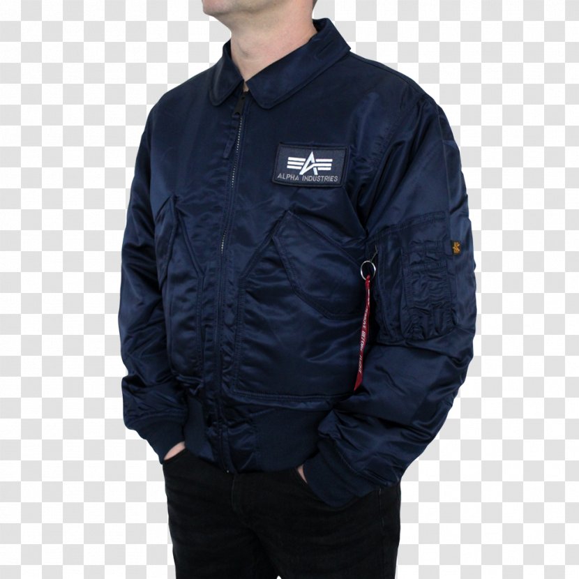 Alpha Industries CWU 45/P Flight Jacket Coat Sweater - Electric Blue Transparent PNG