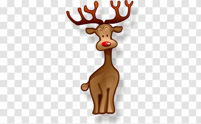 Rudolph Santa Claus Reindeer Christmas Icon - Brown Deer Transparent PNG