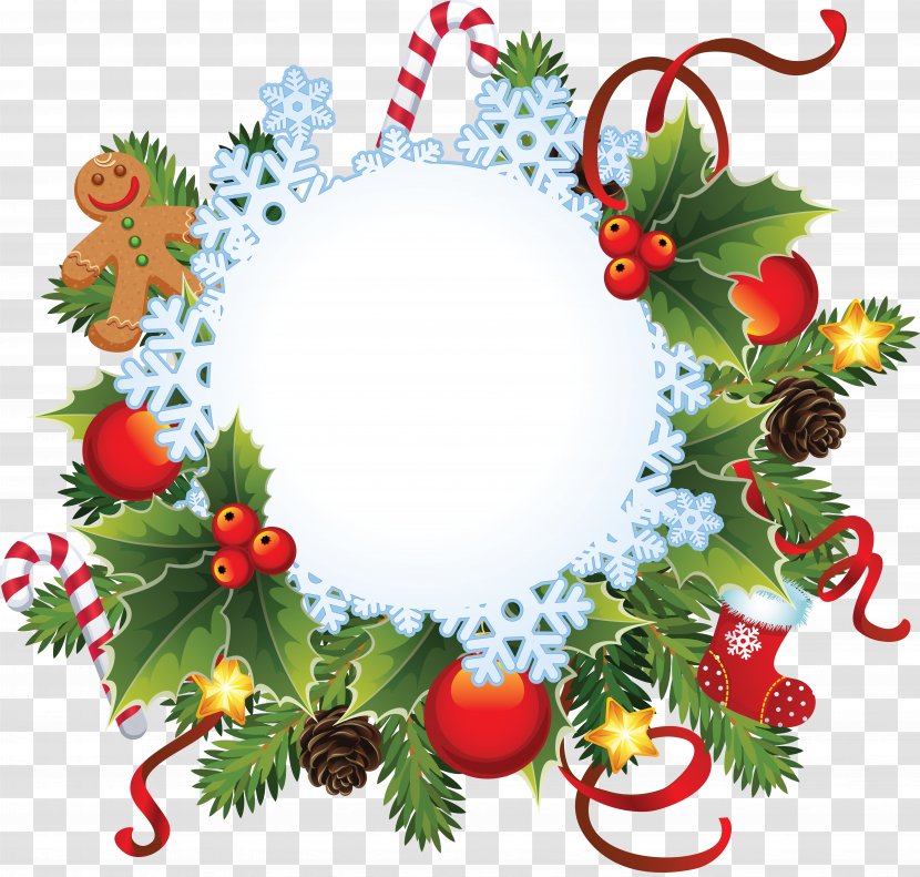 Candy Cane Christmas Clip Art - Evergreen Transparent PNG