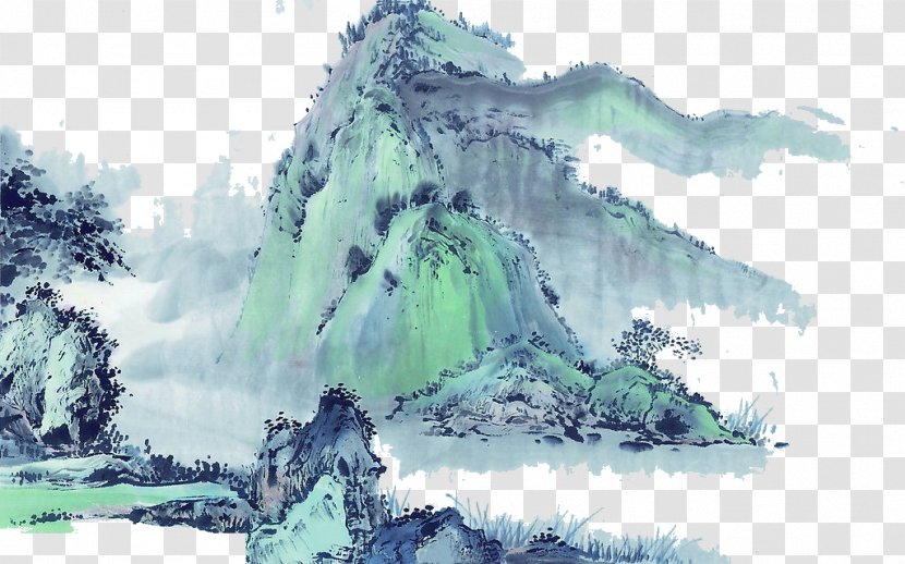 China Chinese Painting Landscape Ink Wash - Sky - Mountain Transparent PNG