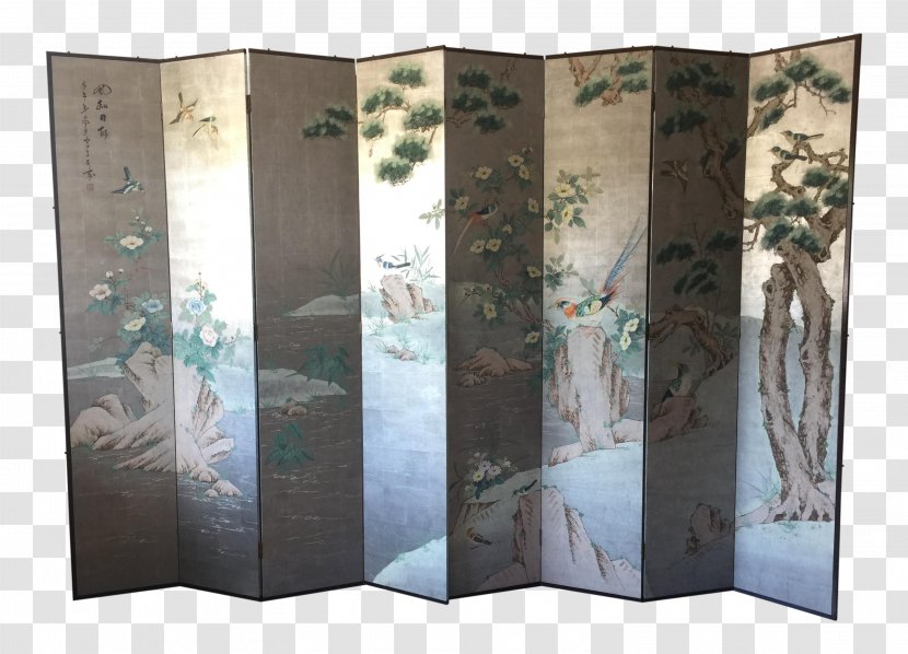 Room Dividers Chinoiserie Folding Screen Painting Decorative Arts - Floor Transparent PNG