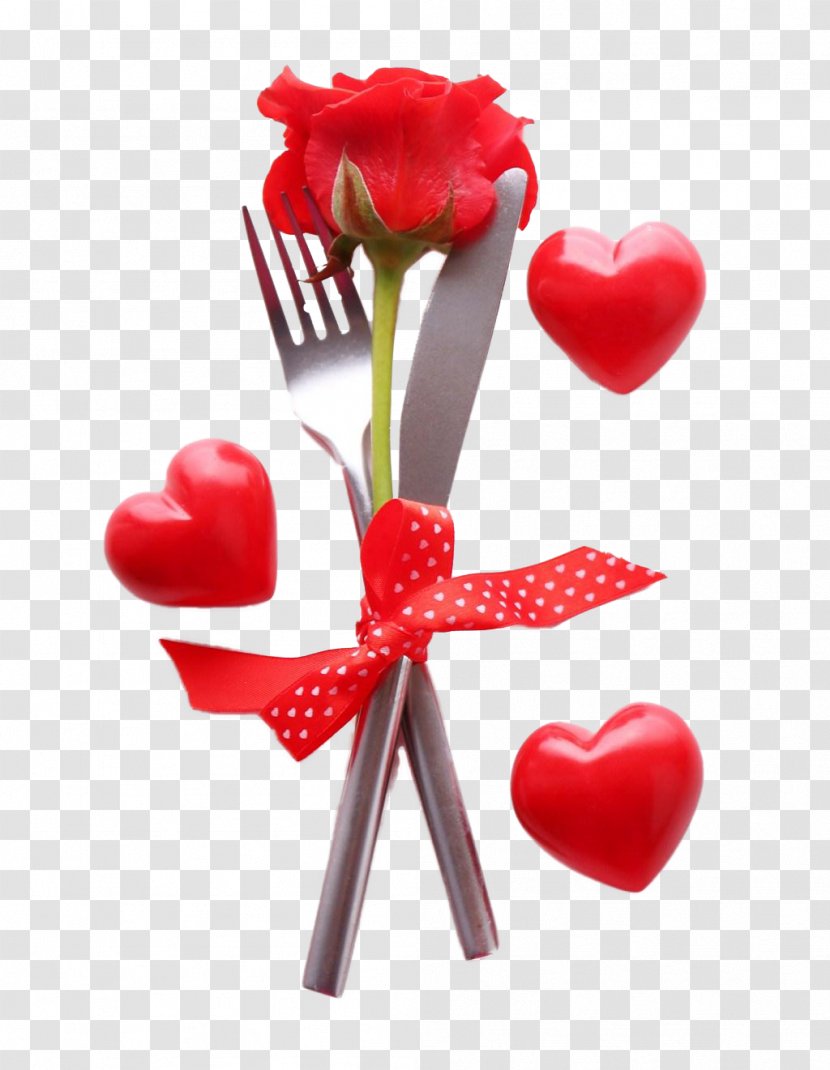 Valentines Day Heart Download - Cartoon - Red Knife And Fork Transparent PNG