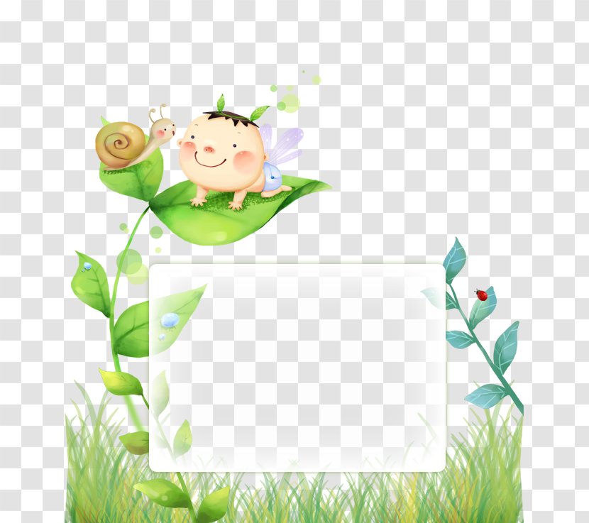 Web Template Illustration - Material - Doll On The Leaves And Snails Transparent PNG