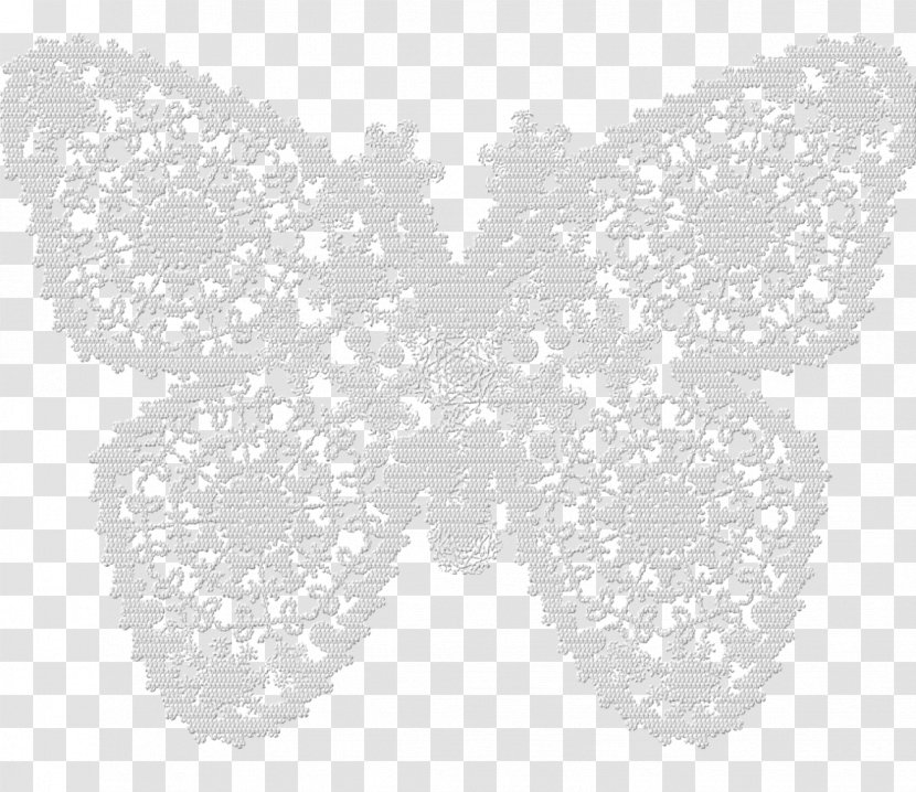 Papercutting Art Butterfly Pattern - Monochrome - Lace Boarder Transparent PNG