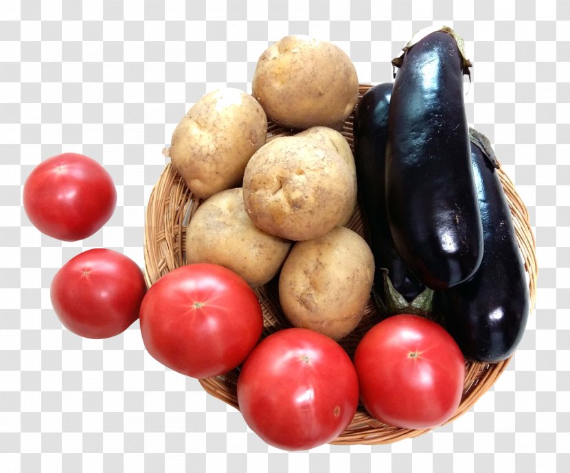 Tomato Potato Eggplant Vegetarian Cuisine - Food Transparent PNG