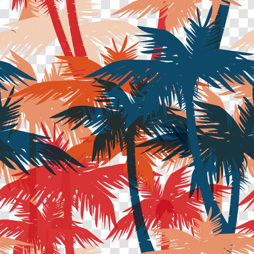 Graphic Design Royalty-free Illustration - Pattern - Vector Drawing Coconut Tree Transparent PNG