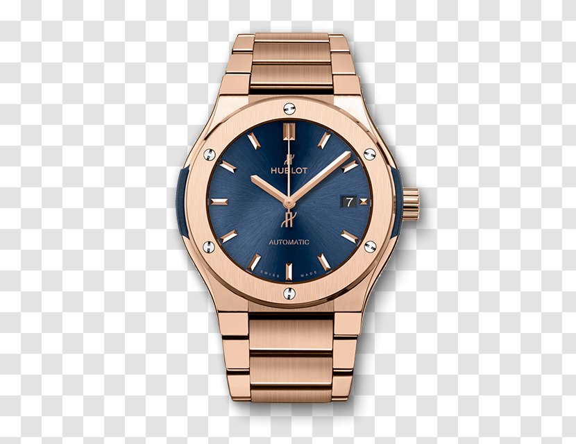 Hublot Classic Fusion Watch Chronograph Blue - Quartz Clock - Gold Magic Transparent PNG