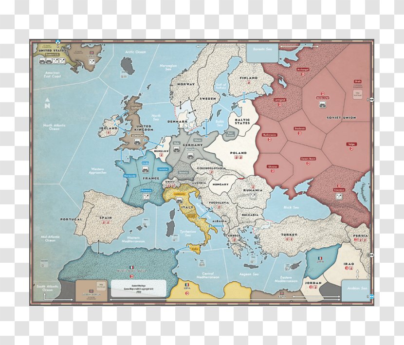 European Theatre Of World War II Second First Game - Area - Map Transparent PNG