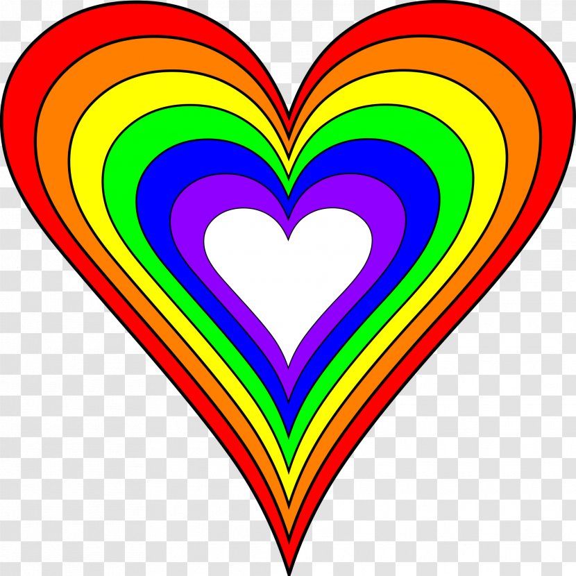 Rainbow Color Heart - Flower Transparent PNG