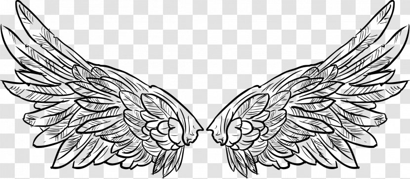 Wing Visual Arts Black And White - Flower - Vector Tattoo Wings To Fly Arms Transparent PNG