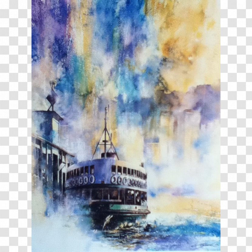 Watercolor Painting Hong Kong Art - Ship Transparent PNG