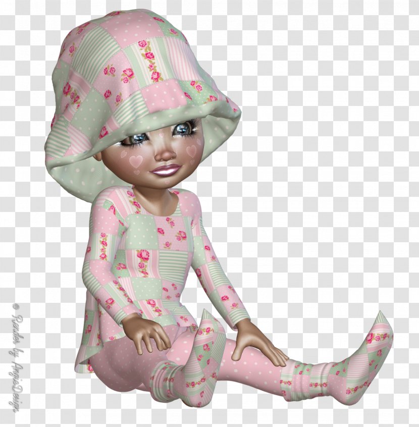 Monchhichi Doll Angie Sun Hat Biscuits - Pink - Poser Transparent PNG