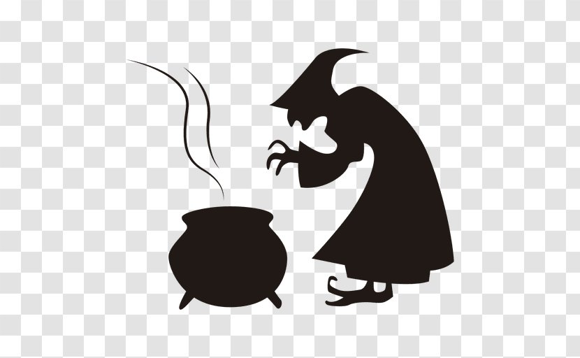 Silhouette Witchcraft Halloween - Drawing - Witch Vector Transparent PNG