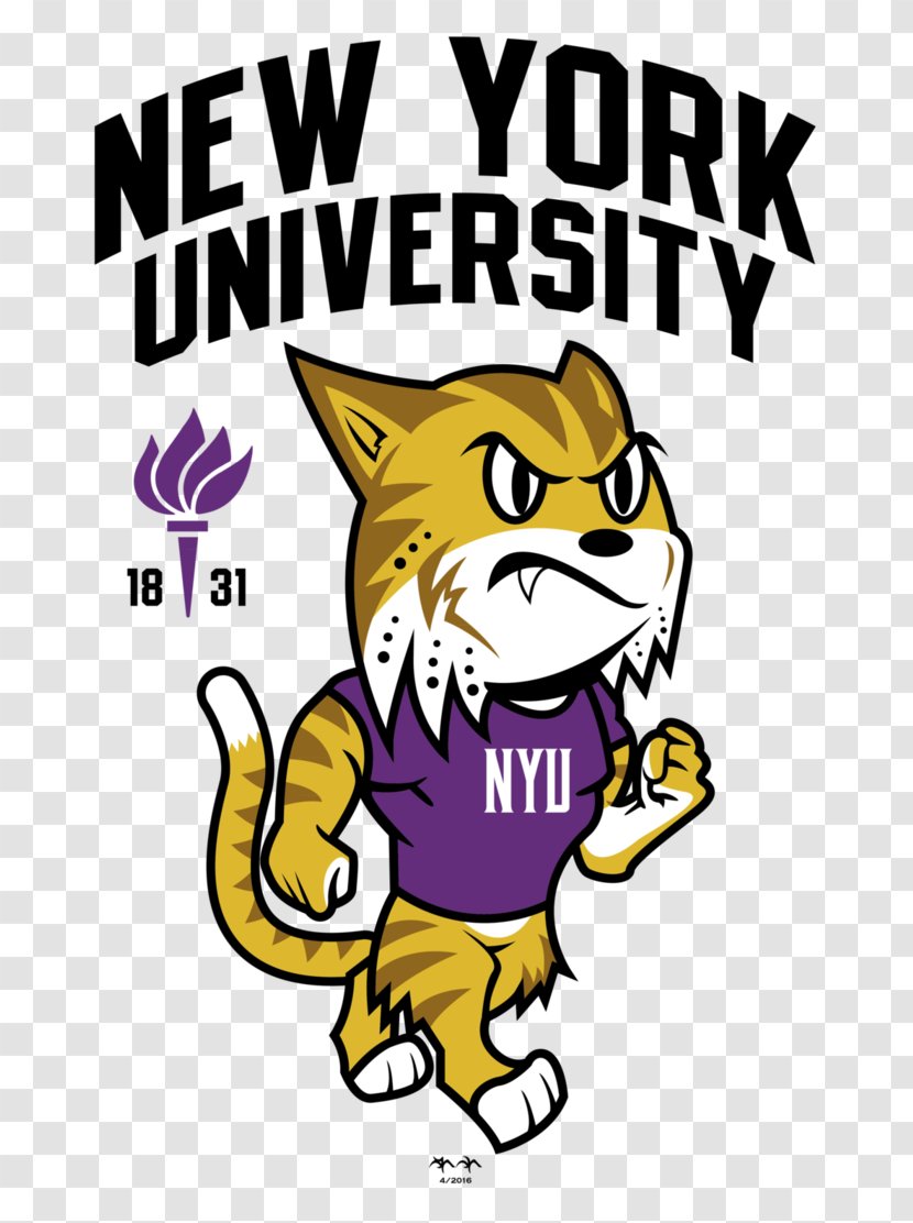 New York University School Of Law NYU Violets Men's Basketball Tandon Engineering Tisch The Arts - Bobcat - Creative Cat Logo Transparent PNG
