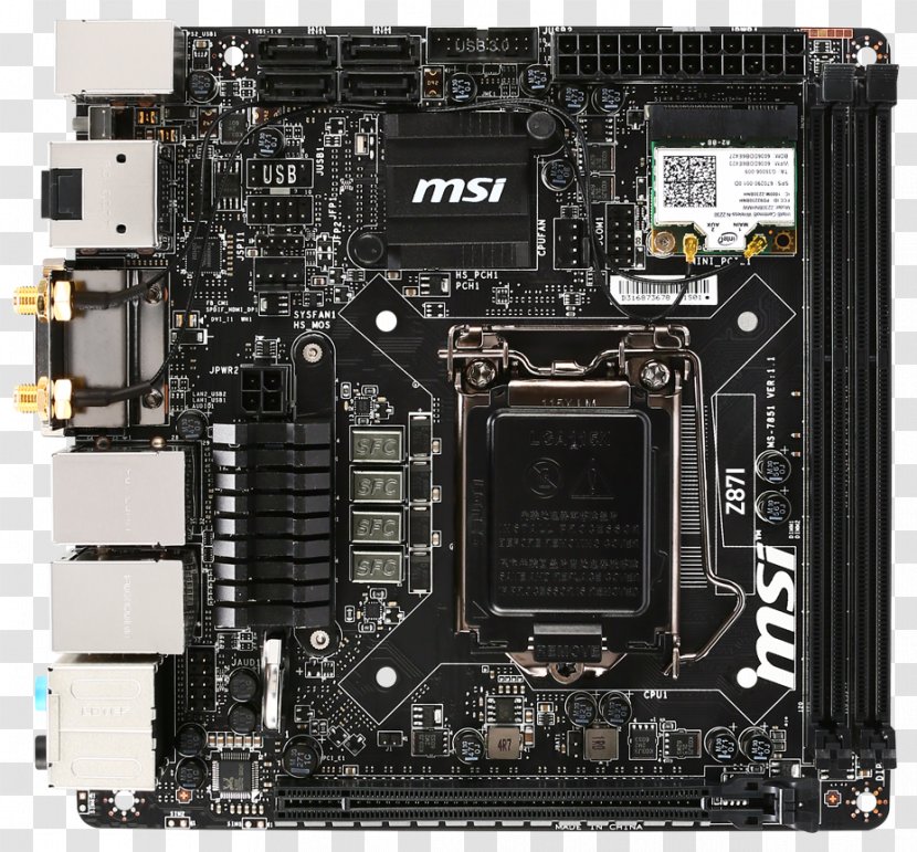 MSI Z97I AC - Computer Hardware - MotherboardMini ITXLGA1150 SocketZ97LGA1150 Socket Mini-ITX ACMotherboardMini LaptopMiniitx Transparent PNG