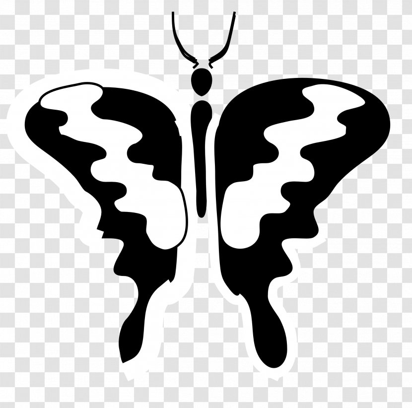 Butterfly Line Art Clip - Membrane Winged Insect - Lineart Transparent PNG